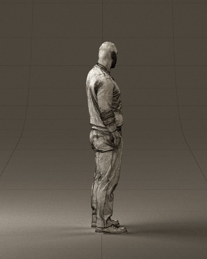 Man in blue sweater hand in pockets 0844 3D Print Ready 3D print model_29