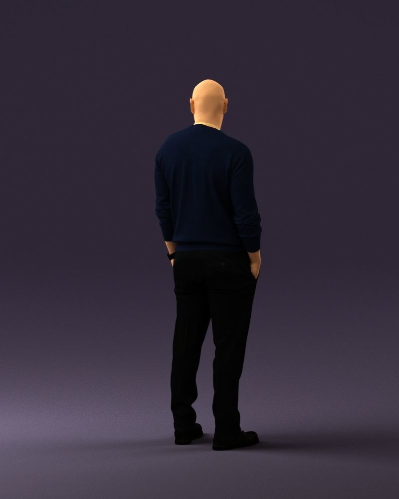 Man in blue sweater hand in pockets 0844 3D Print Ready 3D print model_18