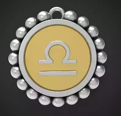 Libra Zodiac Sign Pendant Charm 3D Print Model 3D print model