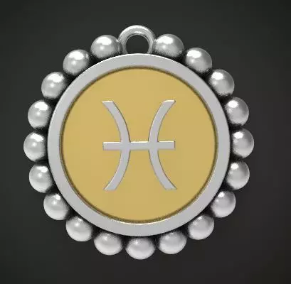 Pisces Zodiac Sign Pendant Charm 3D Print Model 3D print model_0