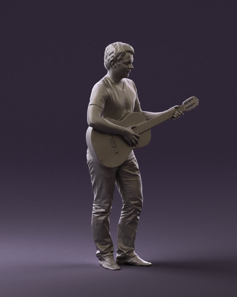 Man with acoustic guitar 0758 3D model_10