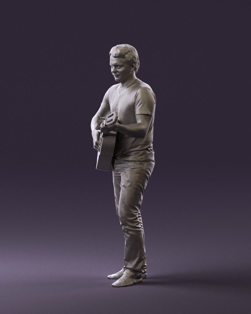 Man with acoustic guitar 0758 3D model_28