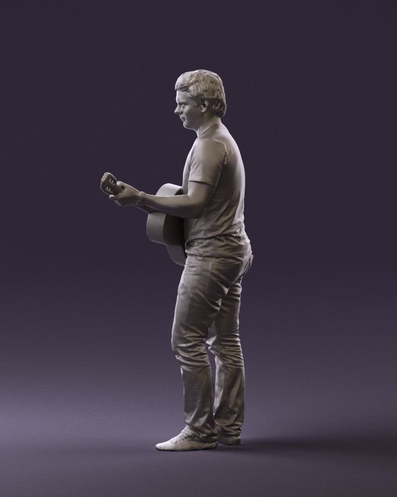 Man with acoustic guitar 0758 3D model_25