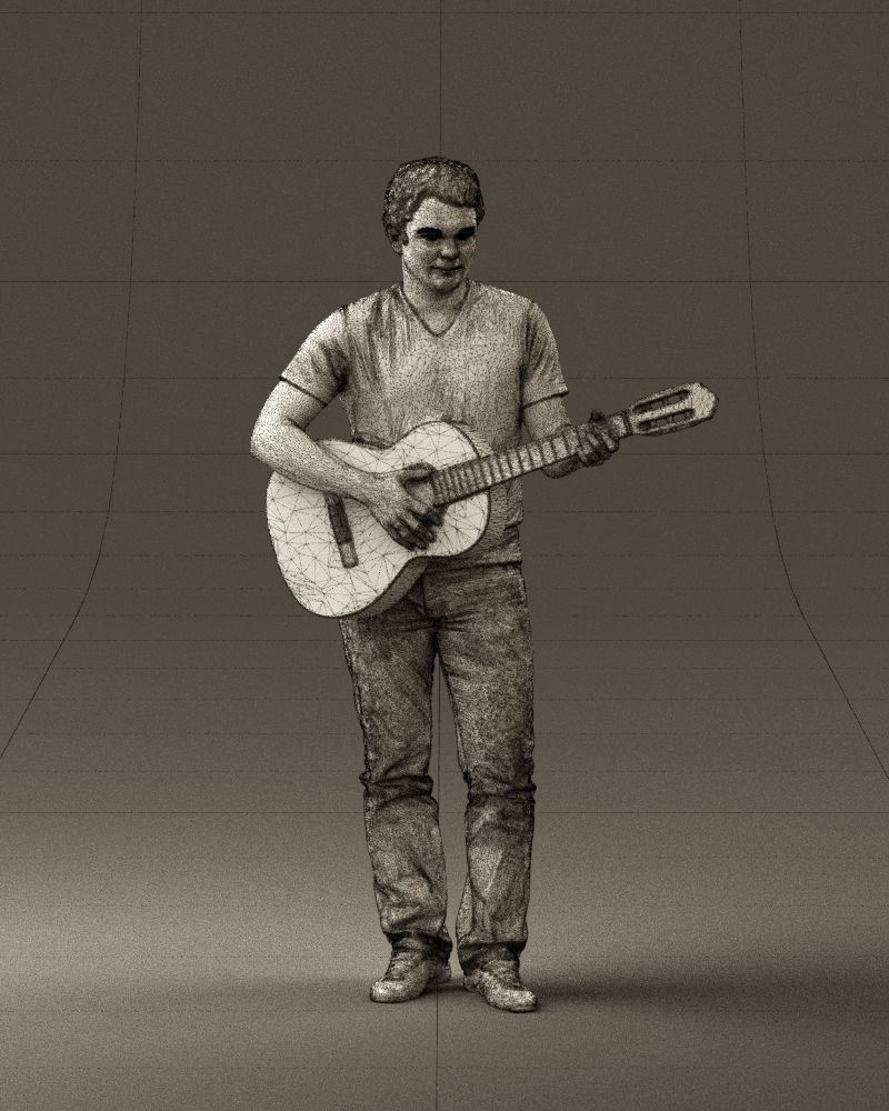 Man with acoustic guitar 0758 3D model_5