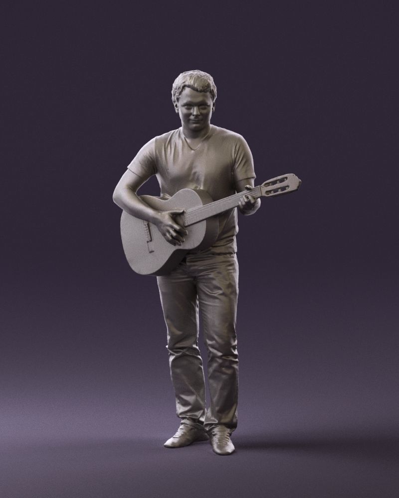 Man with acoustic guitar 0758 3D model_34