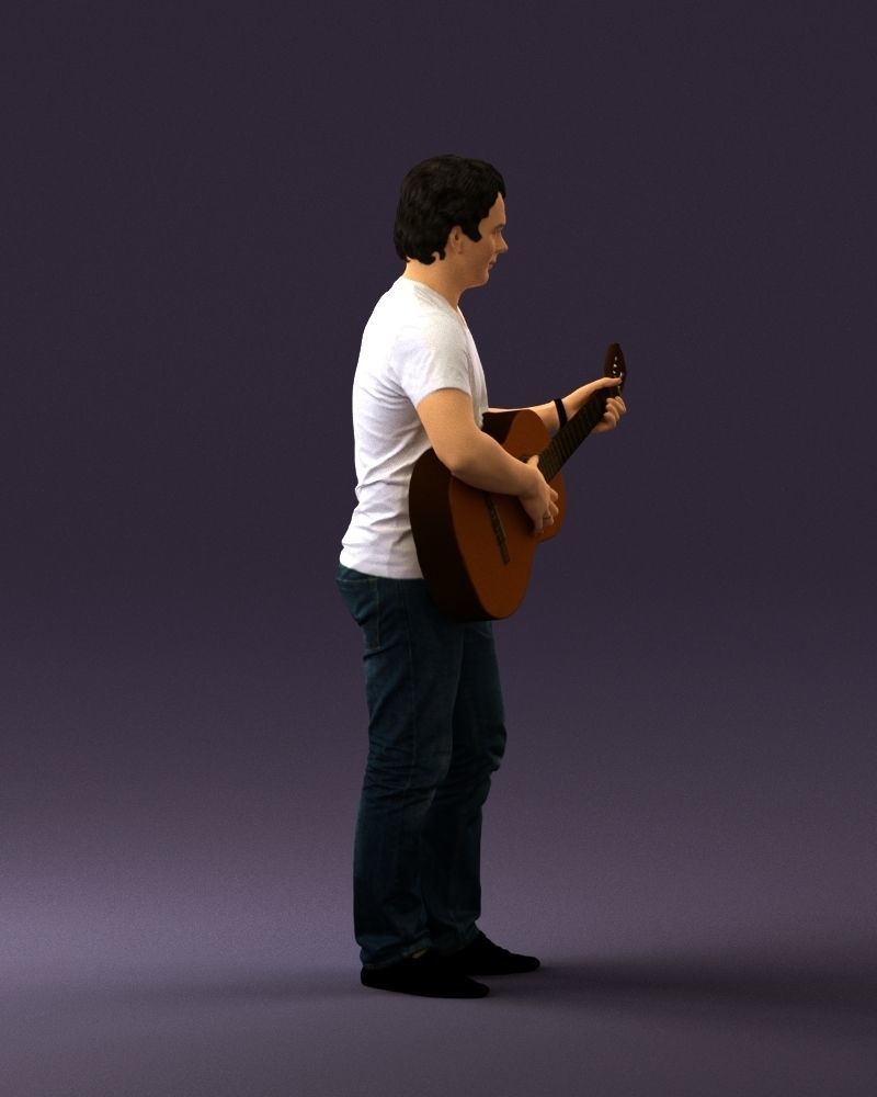 Man with acoustic guitar 0758 3D model_12
