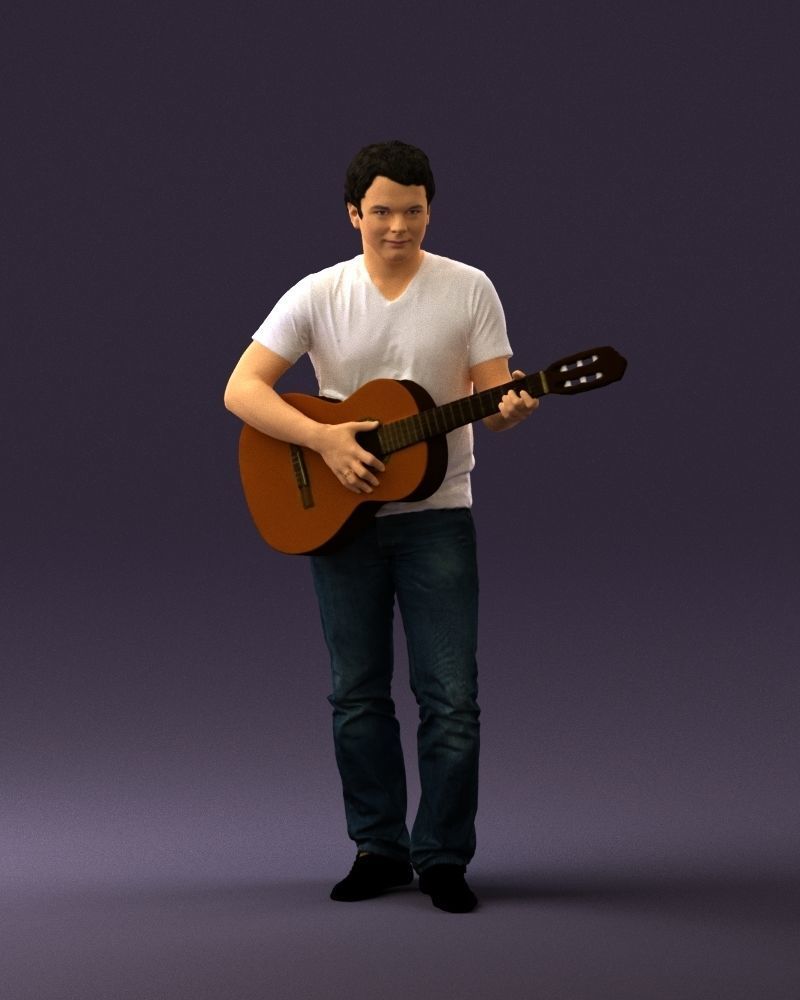 Man with acoustic guitar 0758 3D model_36