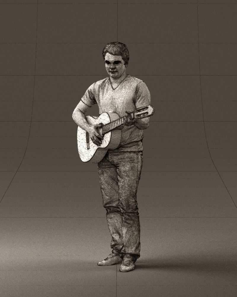 Man with acoustic guitar 0758 3D model_32