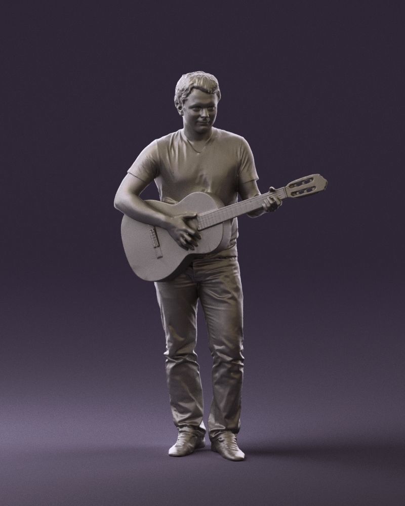 Man with acoustic guitar 0758 3D model_4