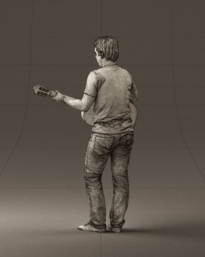 Man with acoustic guitar 0758 3D model_23