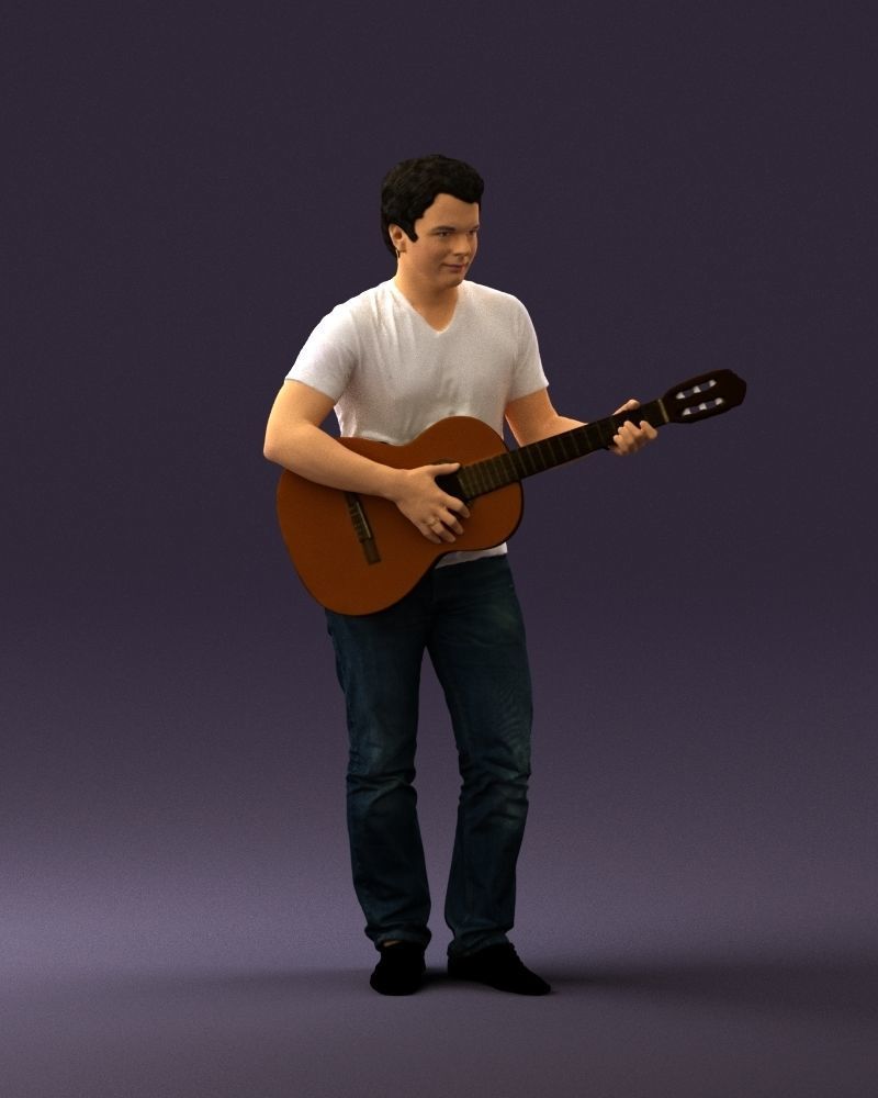 Man with acoustic guitar 0758 3D model_6