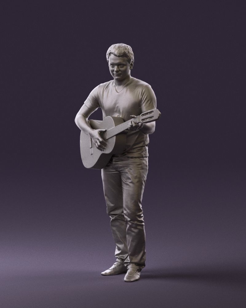 Man with acoustic guitar 0758 3D model_31