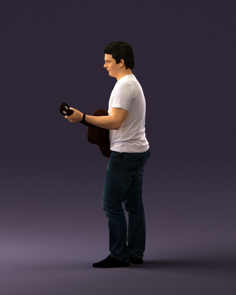 Man with acoustic guitar 0758 3D model_24