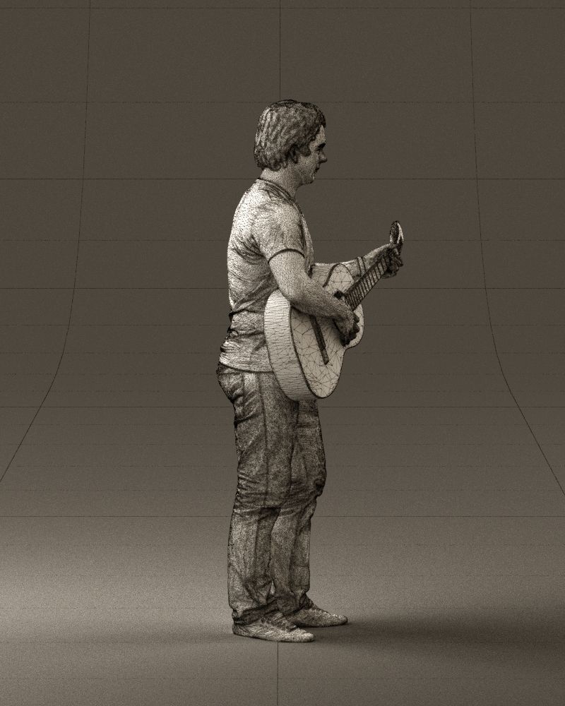 Man with acoustic guitar 0758 3D model_14