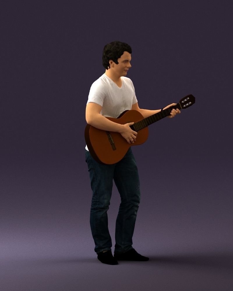 Man with acoustic guitar 0758 3D model_9