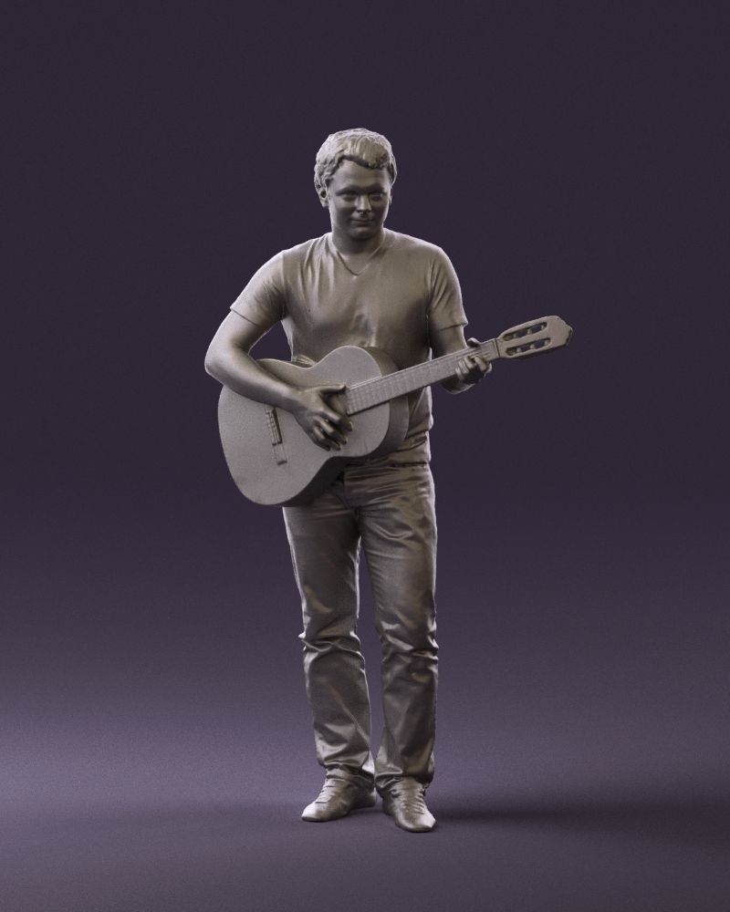 Man with acoustic guitar 0758 3D model_37