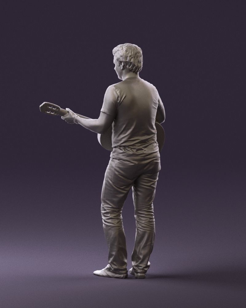 Man with acoustic guitar 0758 3D model_22