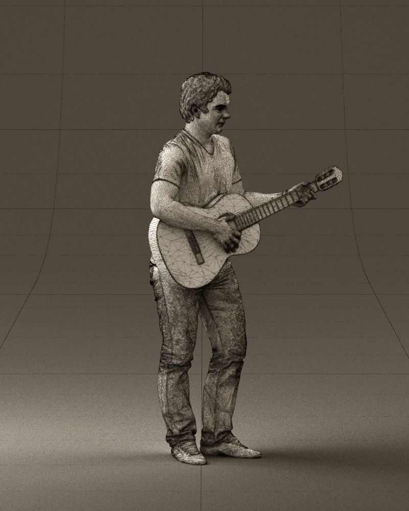 Man with acoustic guitar 0758 3D model_11
