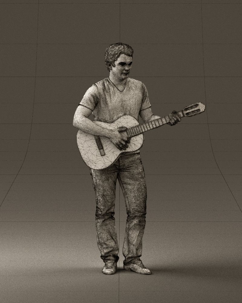 Man with acoustic guitar 0758 3D model_8