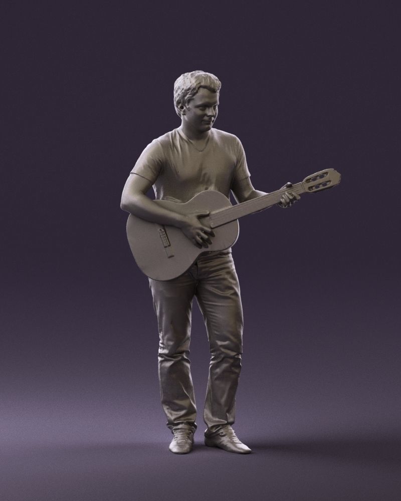 Man with acoustic guitar 0758 3D model_7