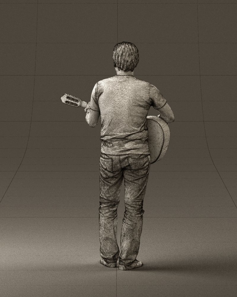 Man with acoustic guitar 0758 3D model_20