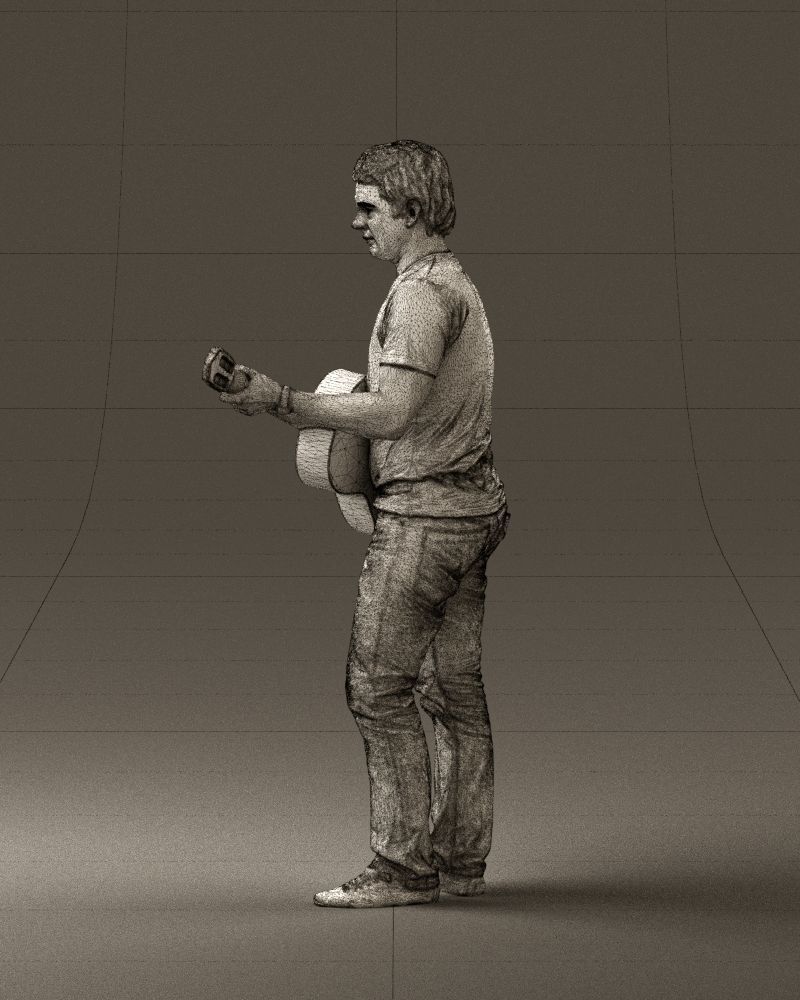 Man with acoustic guitar 0758 3D model_26