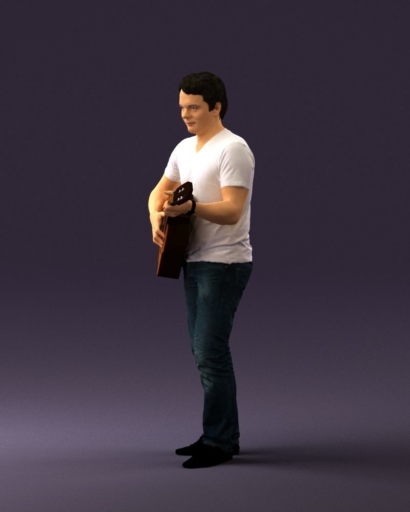 Man with acoustic guitar 0758 3D model_27