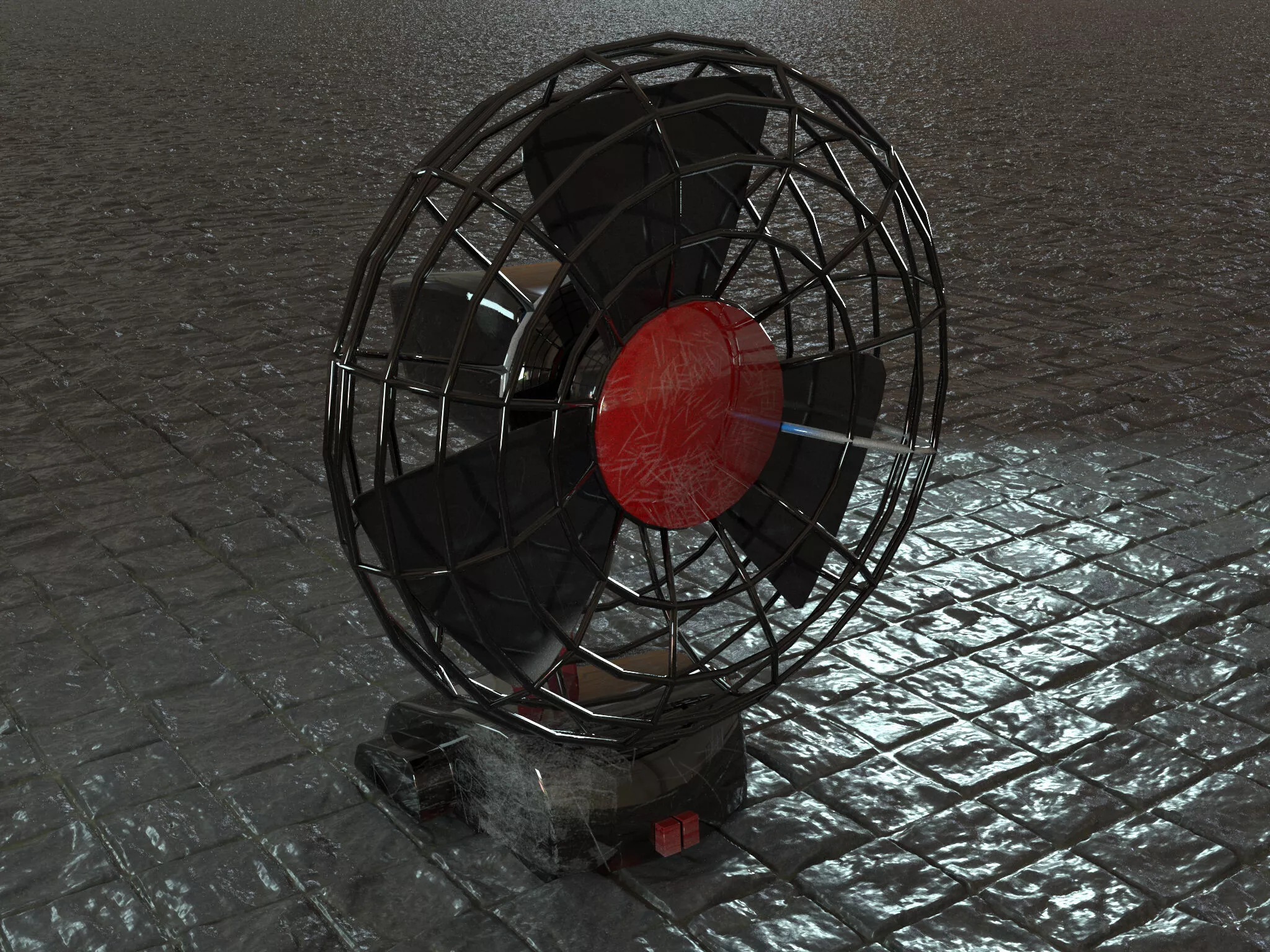 Table Fan 3D Model looks dirty I know Free low-poly 3D model