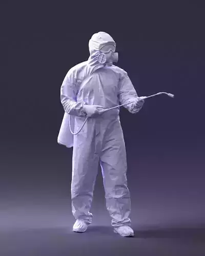 Hazmat suit man 0329 3D Print Ready 3D print model