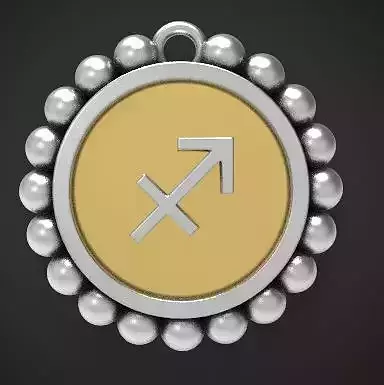 Sagittarius Zodiac Sign Pendant Charm 3D Print Model 3D print model