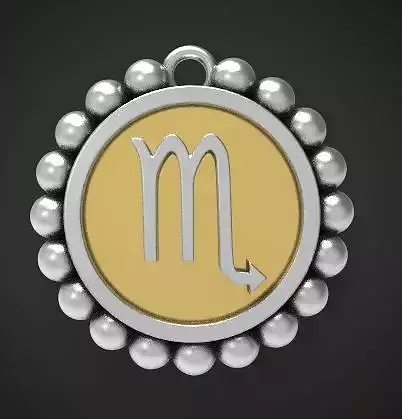 Scorpio Zodiac Sign Pendant Charm 3D Print Model 3D print model