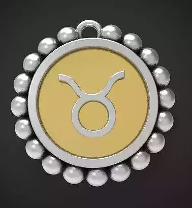 Taurus Zodiac Sign Pendant Charm 3D Print Model 3D print model