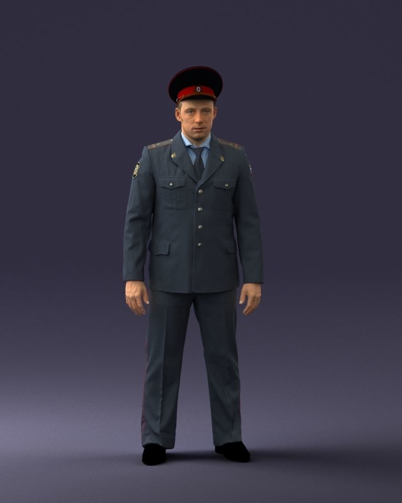 000244 Man in Police Uniform 0118 3D model_4