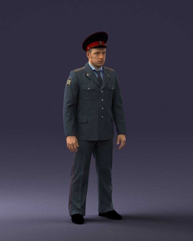 000244 Man in Police Uniform 0118 3D model_7