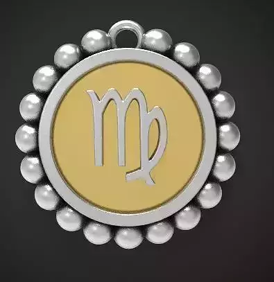 Virgo Zodiac Sign Pendant Charm 3D Print Model 3D print model