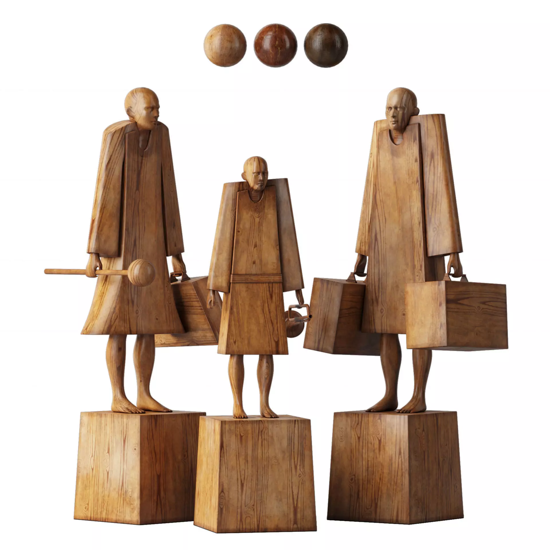 Family sculptures 3D model