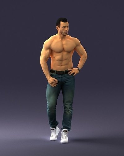 Naked torso man 0124 3D Print Ready 3D print model