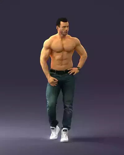Naked torso man 0124 3D Print Ready