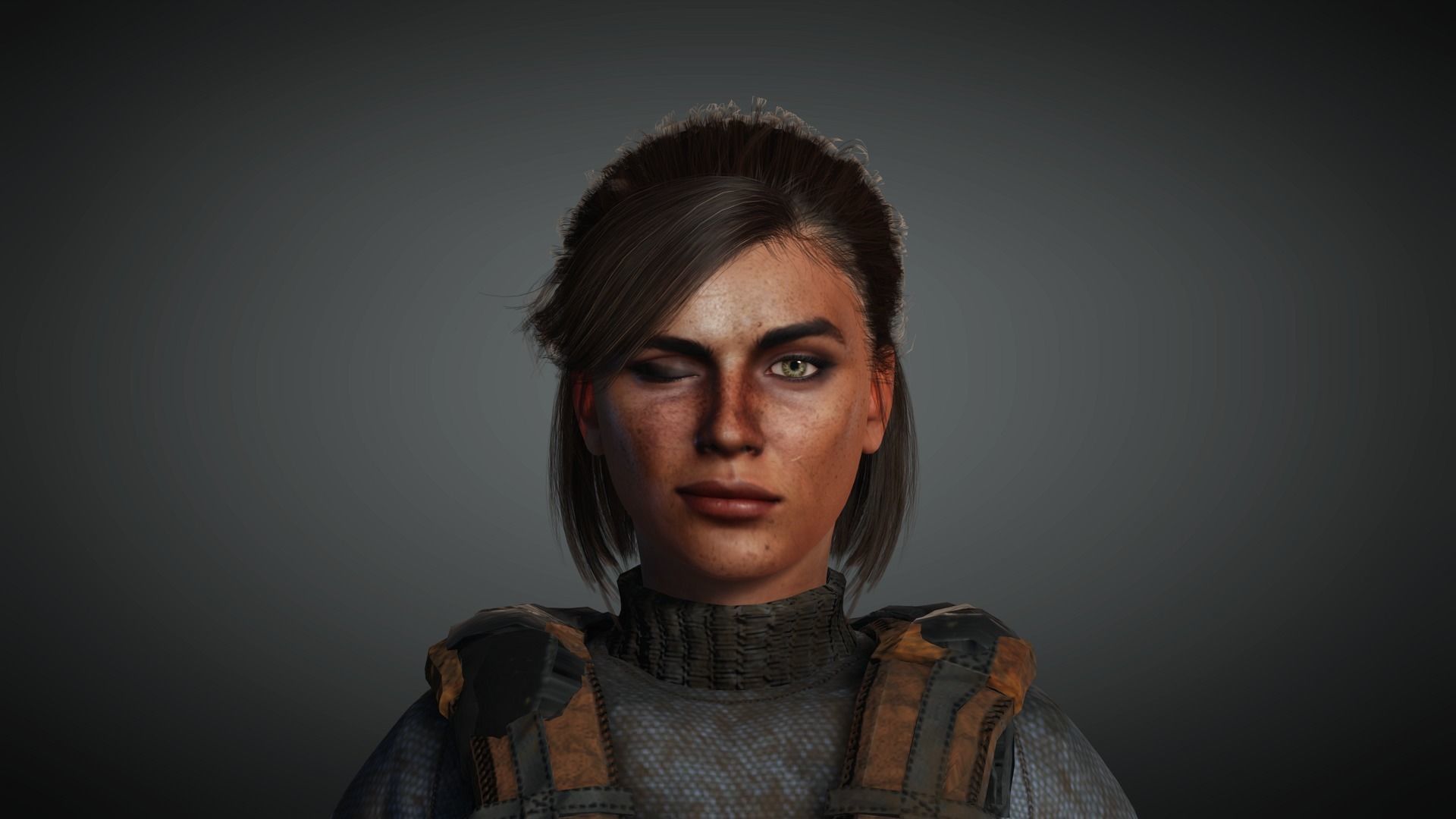 AAA Apocalypse Female Character 03 Low-poly 3D model_15