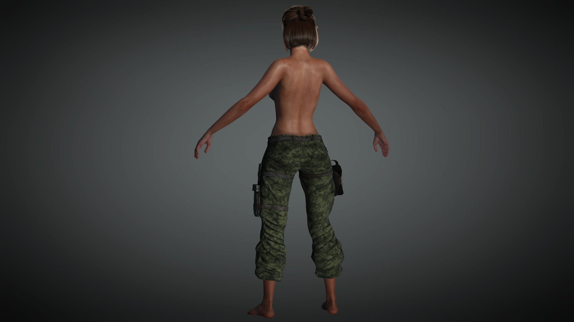 AAA Apocalypse Female Character 03 Low-poly 3D model_7