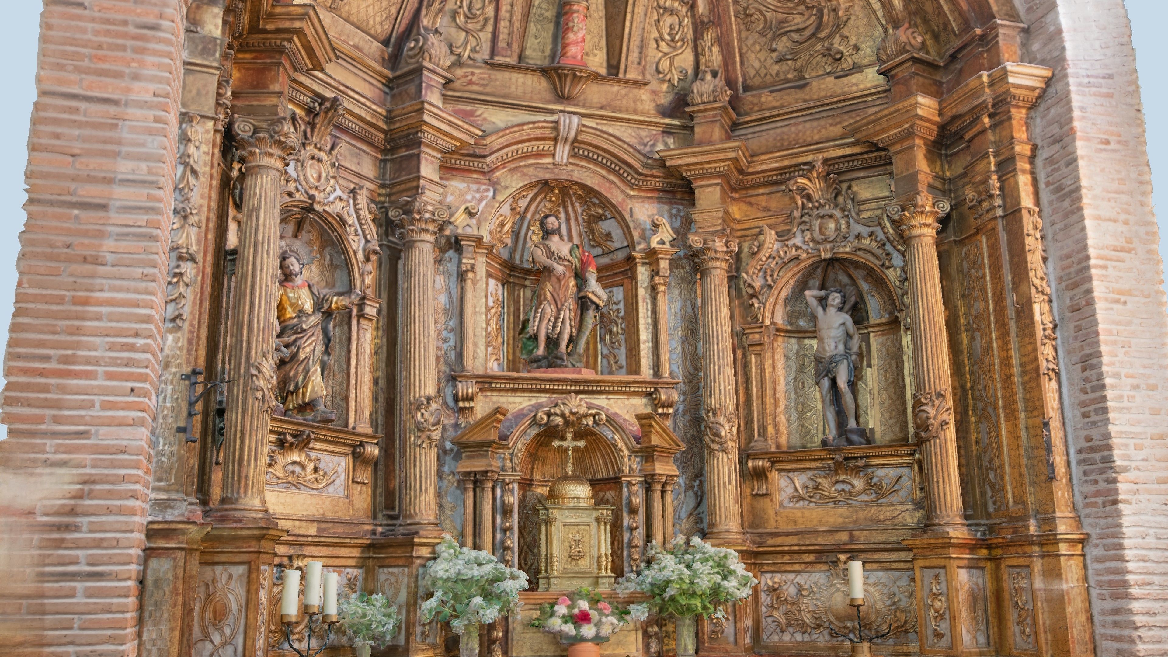 Medieval church altar 3D model_2