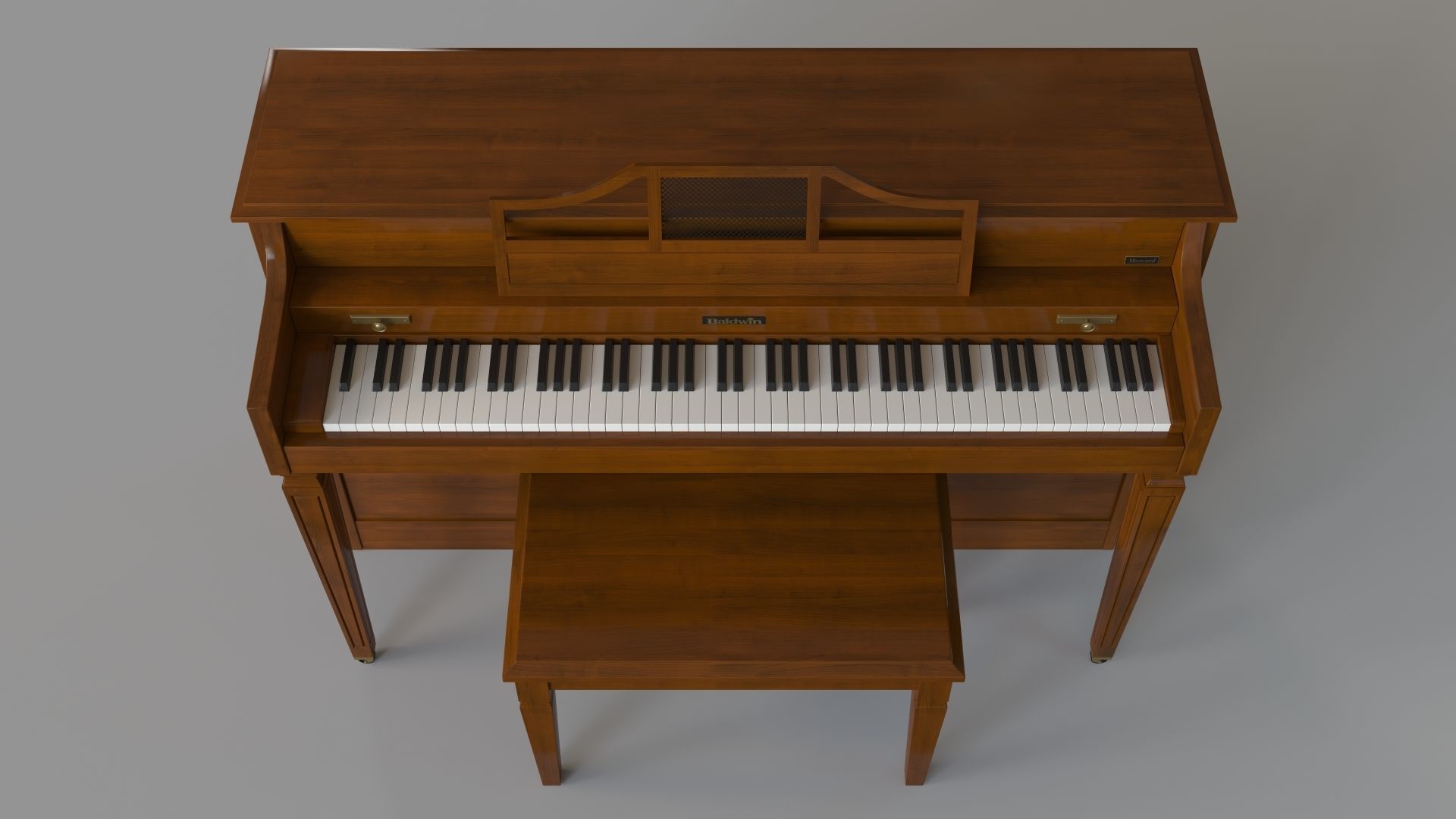 Baldwin Howard Spinet Piano 3D model_3