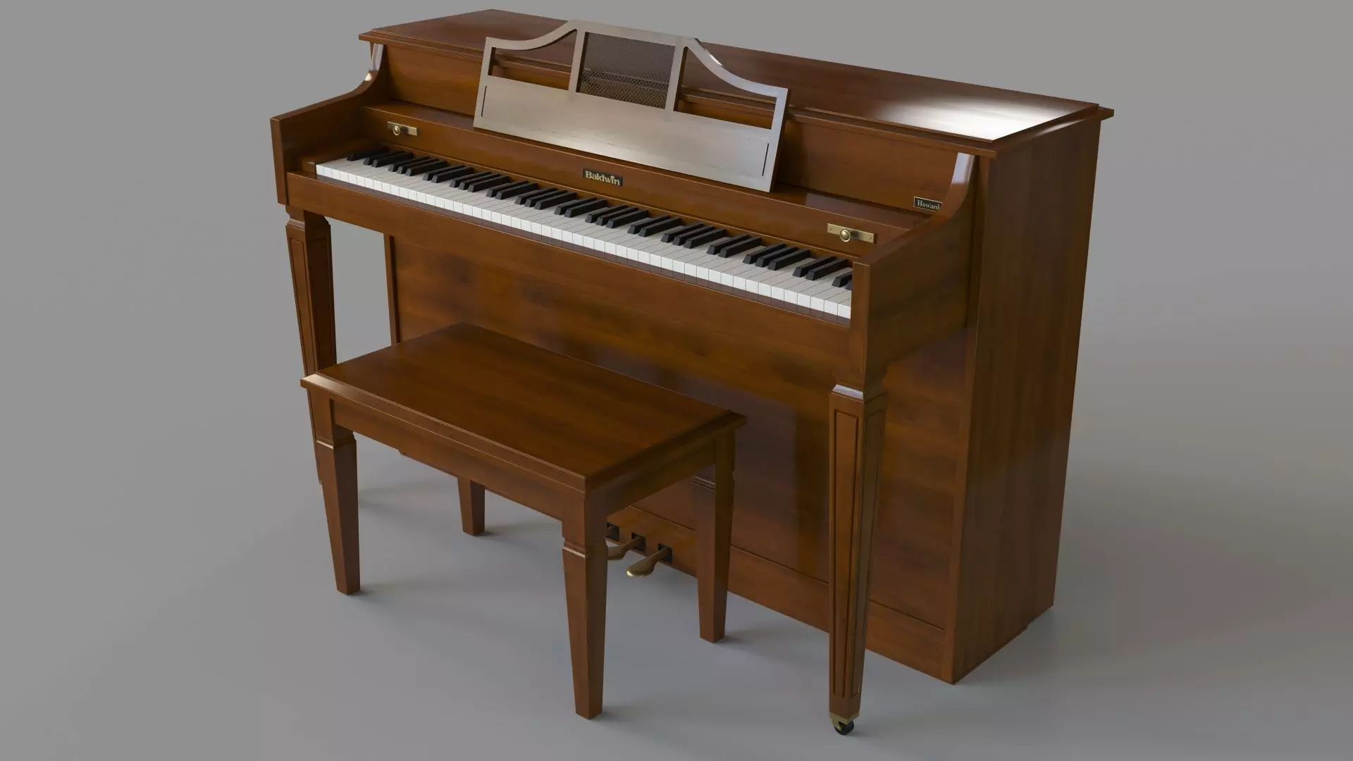Baldwin Howard Spinet Piano 3D model_0