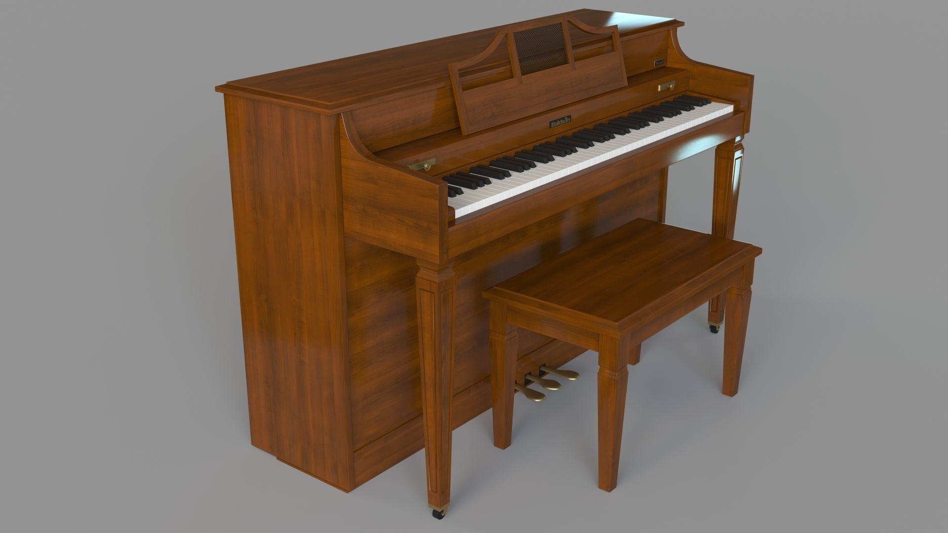 Baldwin Howard Spinet Piano 3D model_2