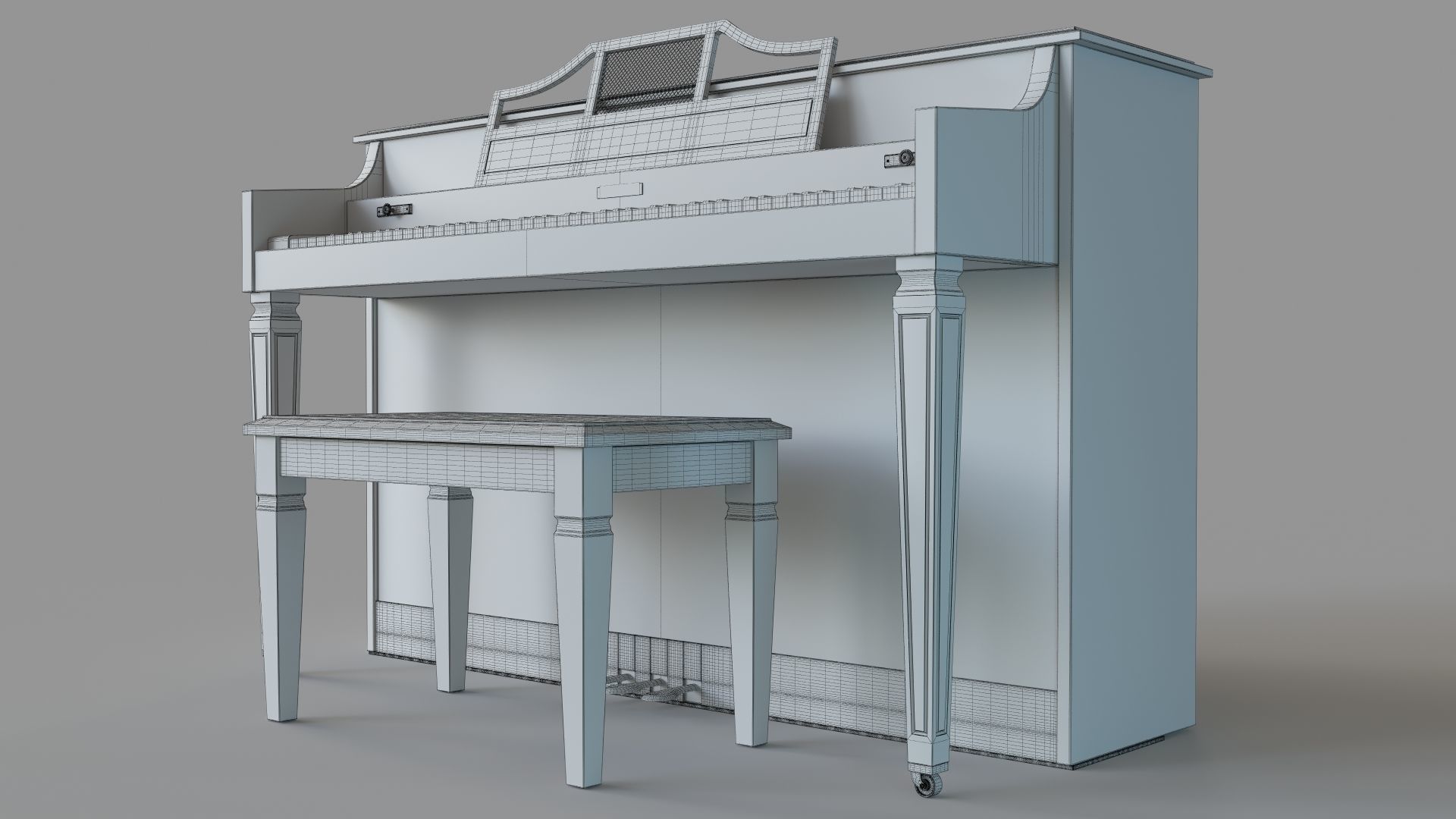 Baldwin Howard Spinet Piano 3D model_6