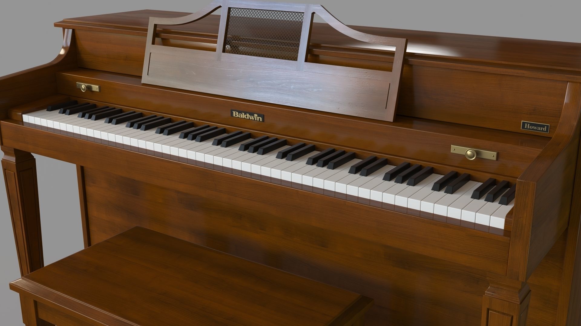 Baldwin Howard Spinet Piano 3D model_4