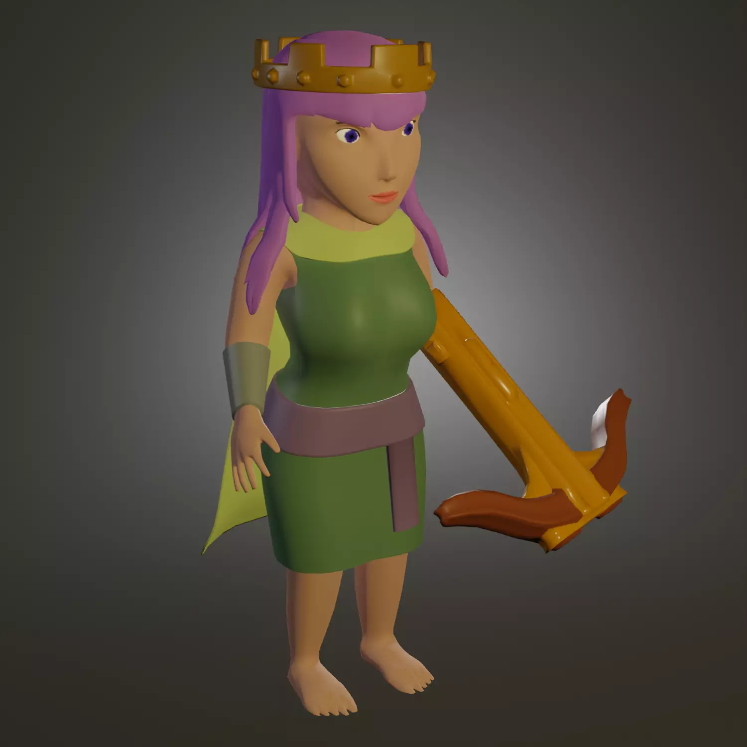 The Archer Queen Fan Made Figure Free low-poly 3D model