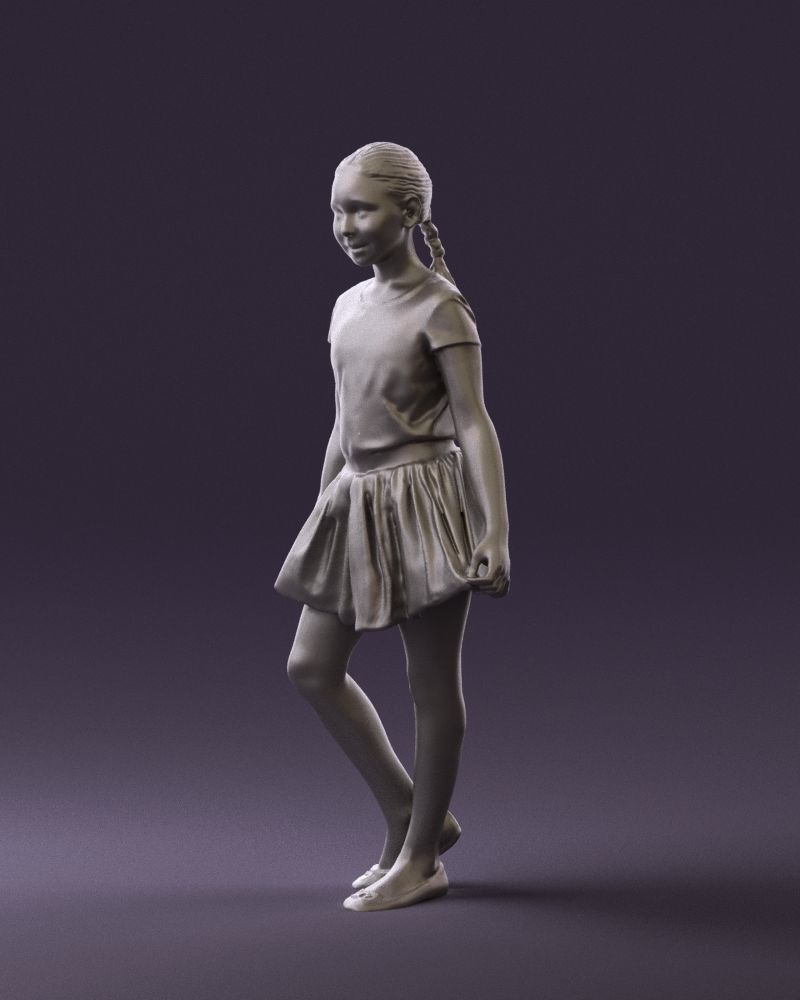 Young girl in white lips skirt 0753 3D Print Ready 3D print model_18