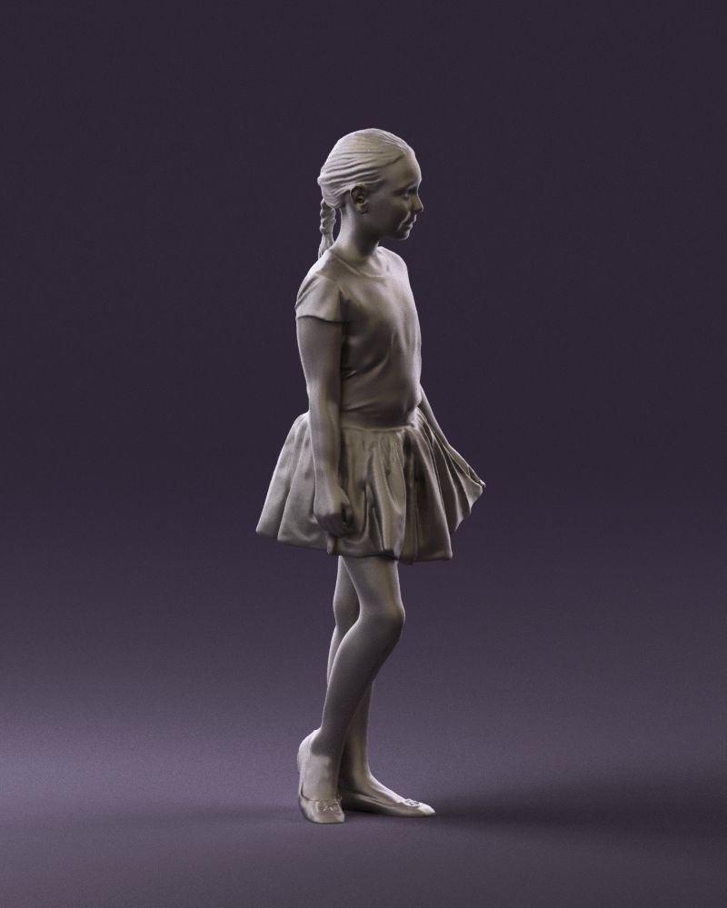 Young girl in white lips skirt 0753 3D Print Ready 3D print model_6