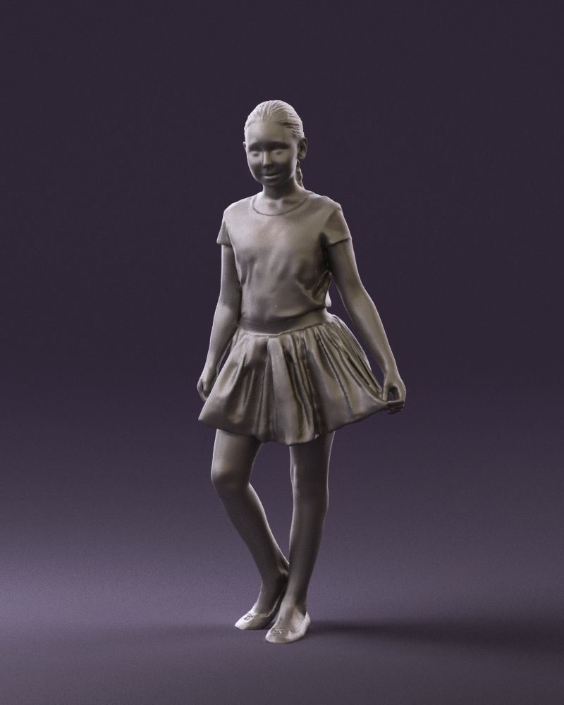 Young girl in white lips skirt 0753 3D Print Ready 3D print model_20